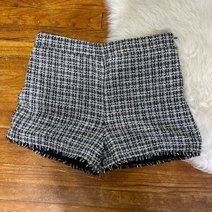 Tweed high waisted shorts